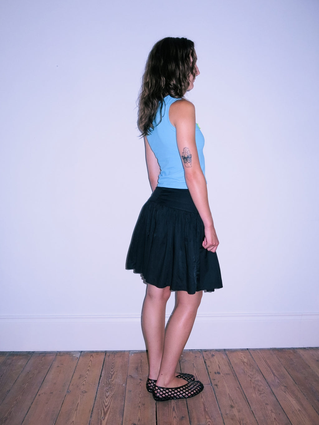 Blue Eyelet Tank Top