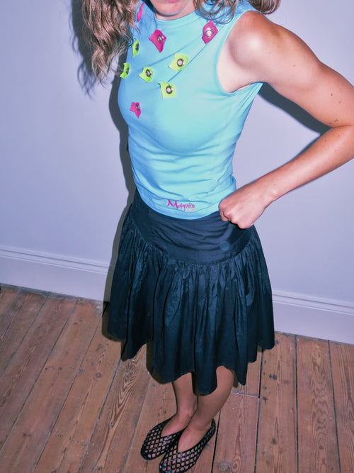 Blue Eyelet Tank Top