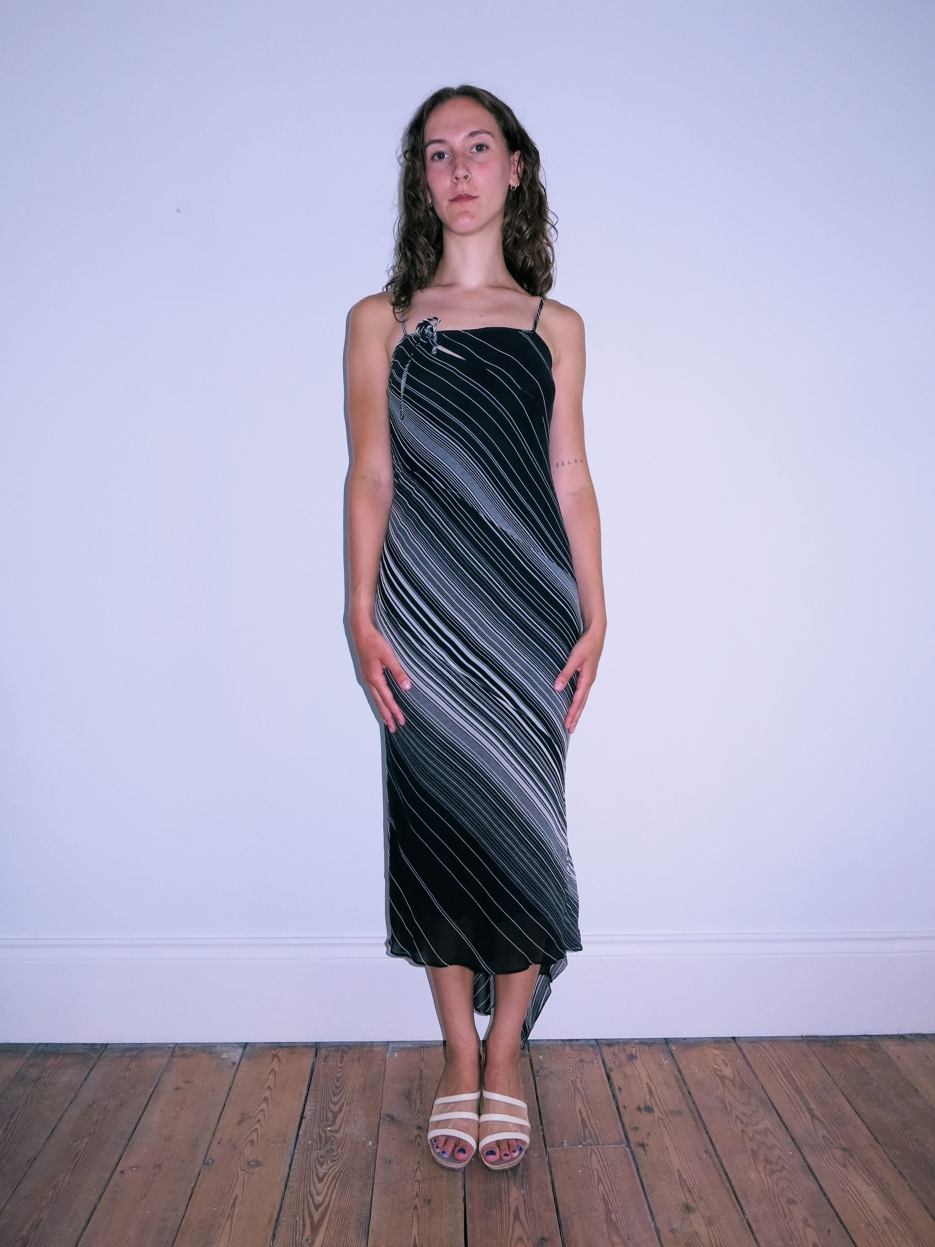 Striped Summer Halter Midi Dress