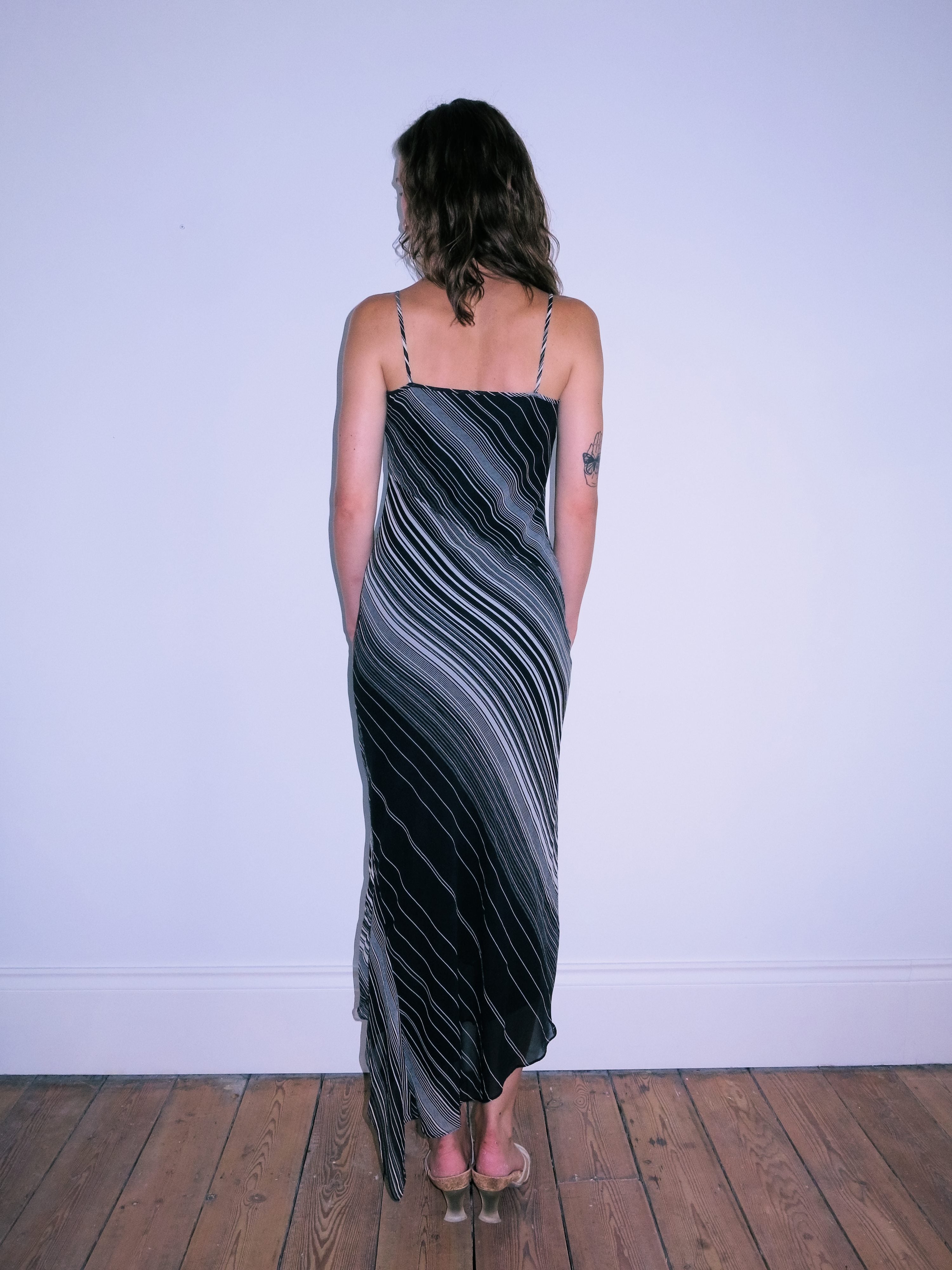 Striped Summer Halter Midi Dress