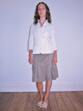Side Tie White Denim Pannelled Jacket