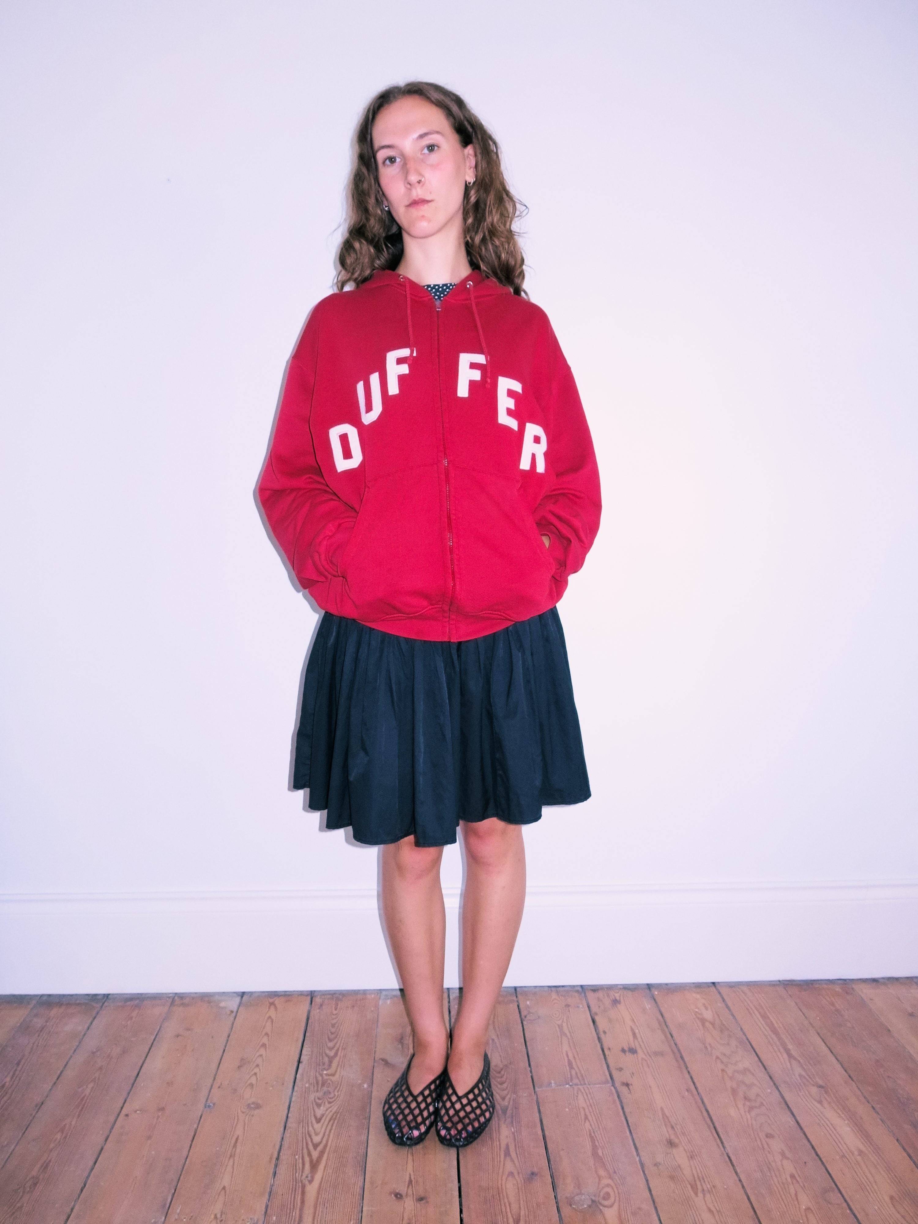 Duffer Red Zip-Up Hoodie