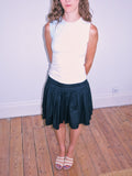 Dropped Waist Black Mini Skirt