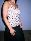 Cat Print Yellow Vest Top