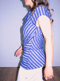 Asymmetric Off The Shoulder Striped Top