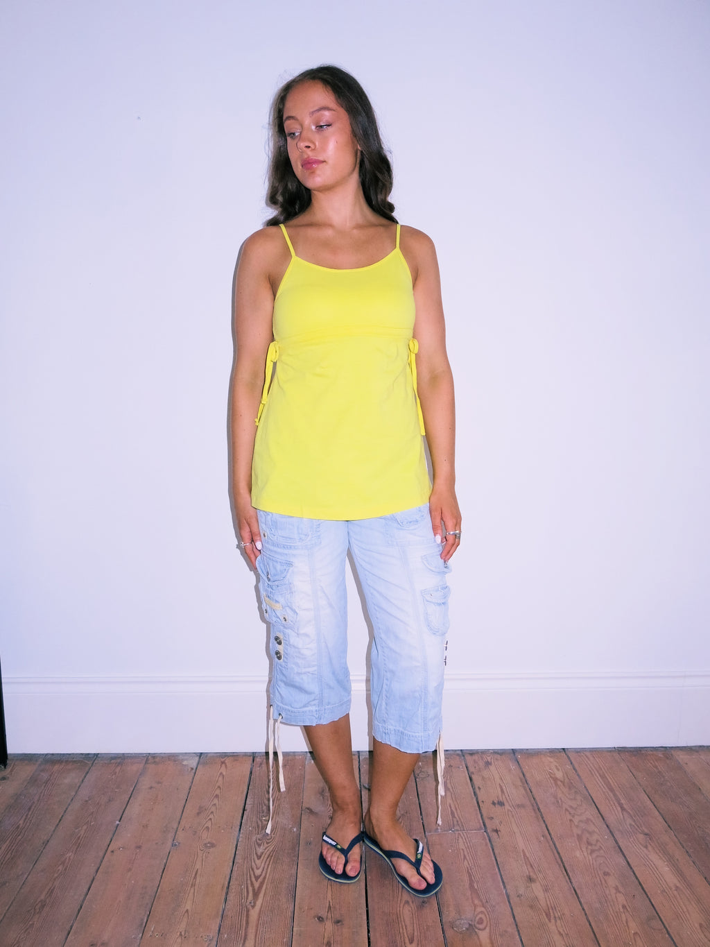 Yellow Side Tie Vest Top