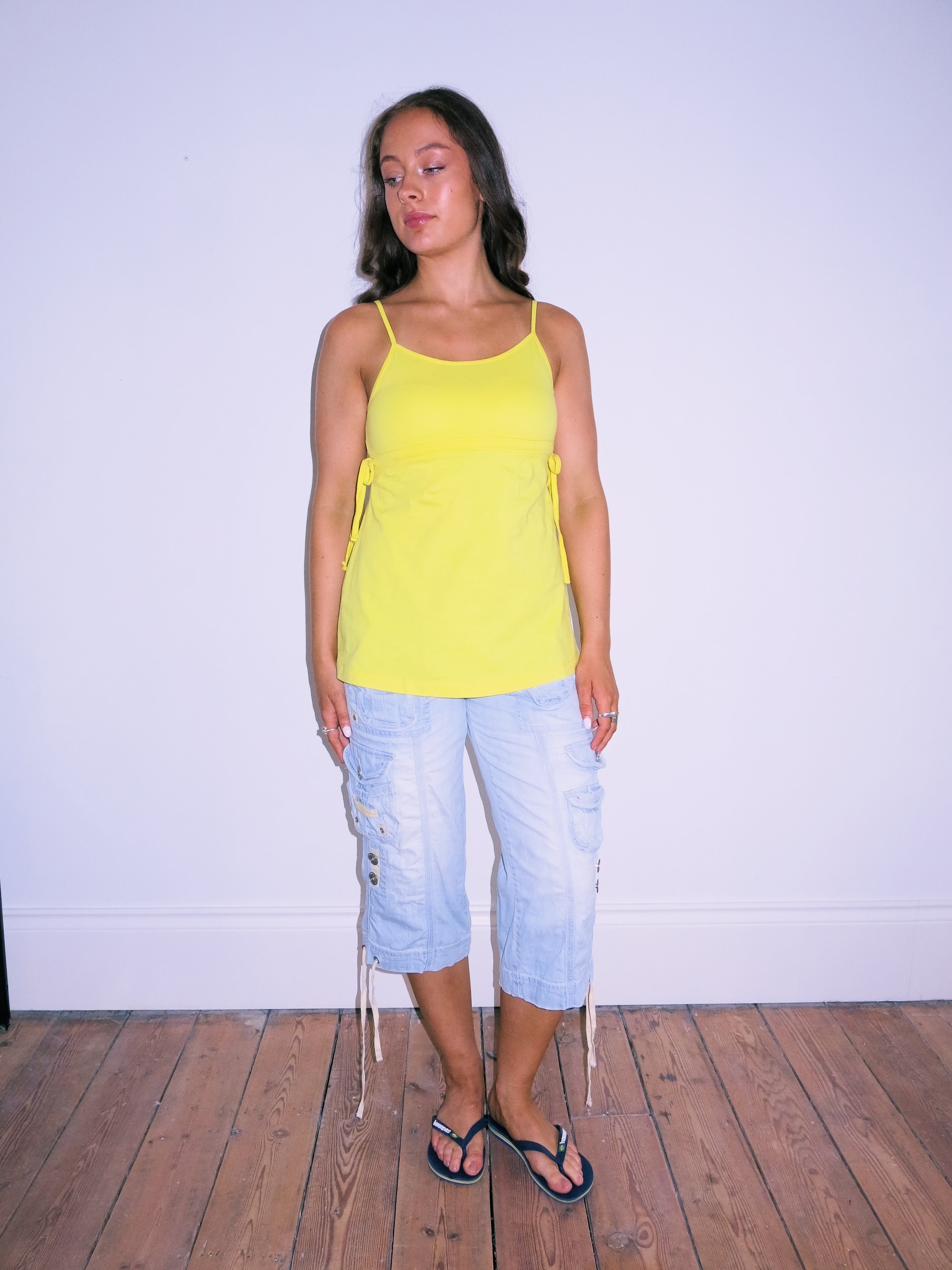 Yellow Side Tie Vest Top