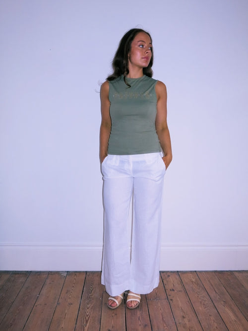'Private' Studded Khaki Top