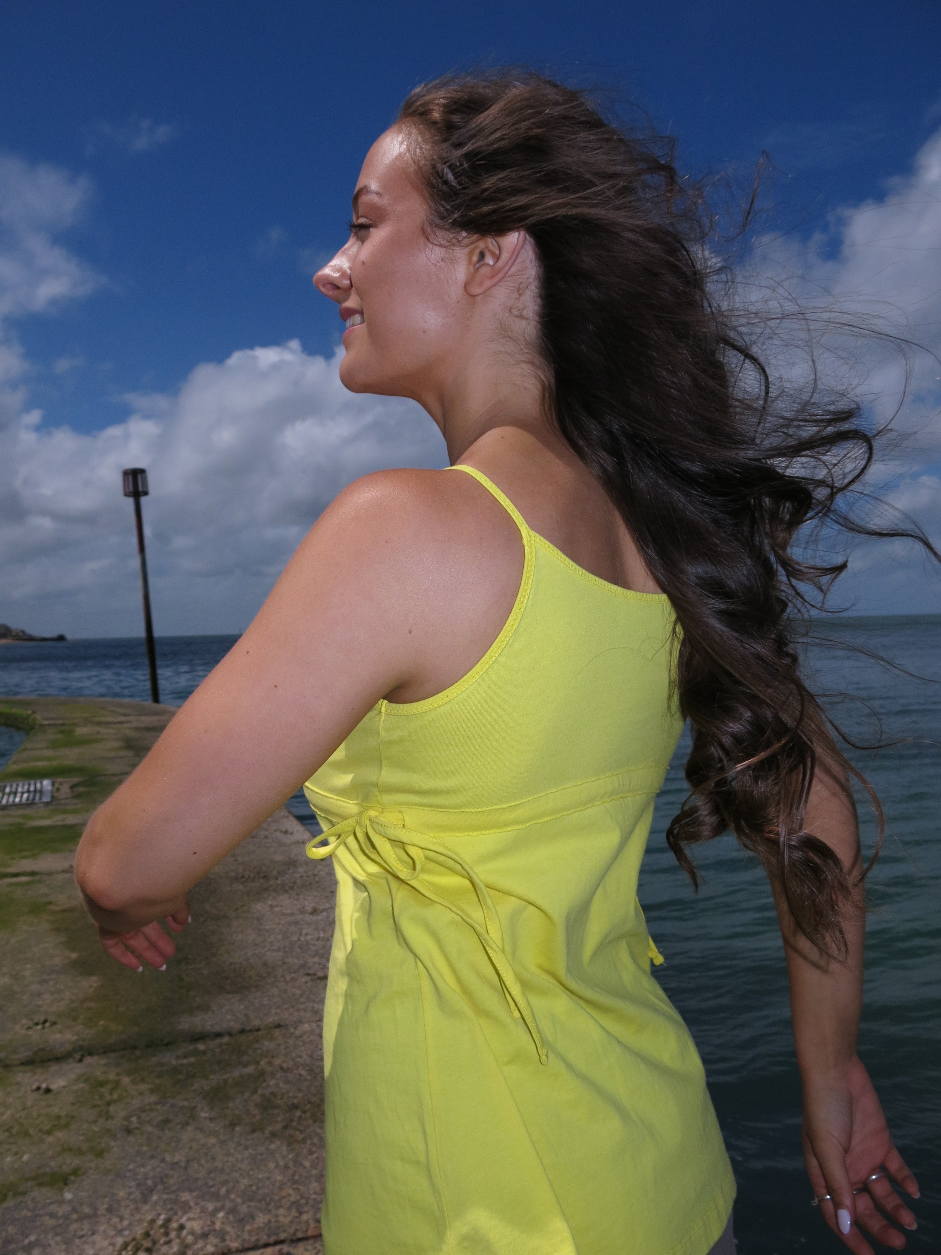 Yellow Side Tie Vest Top