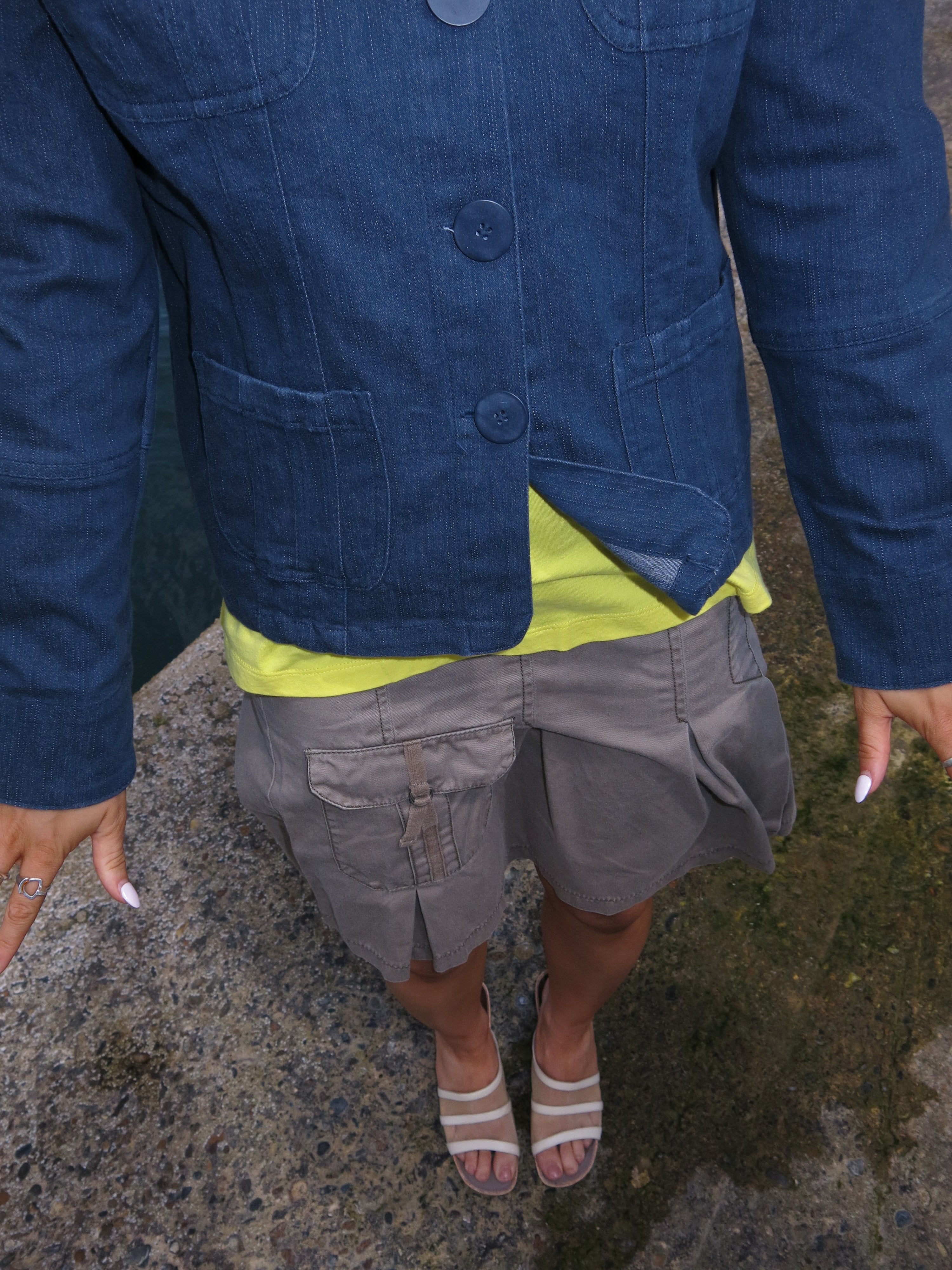 Pleated Khaki Skirt