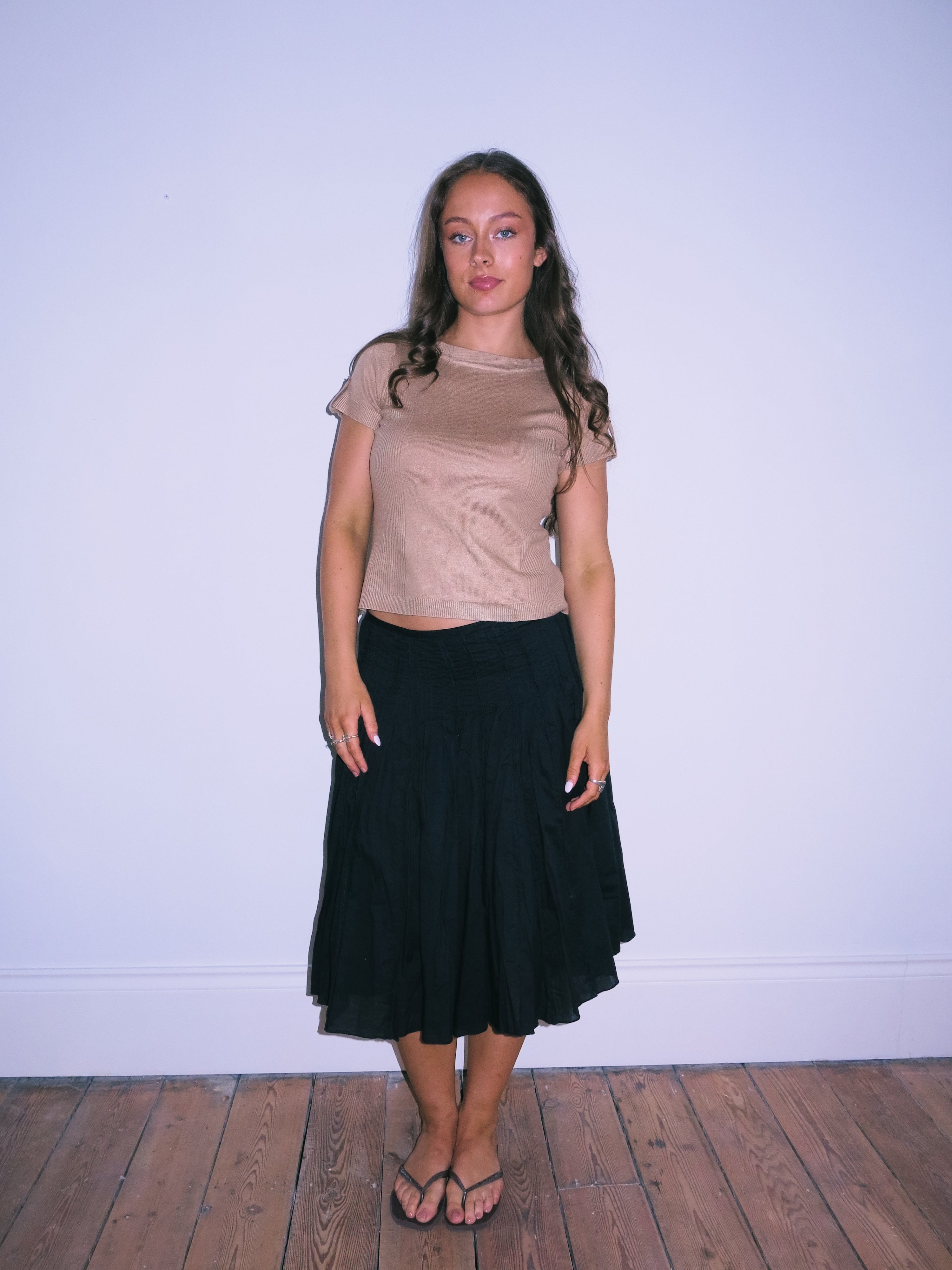Side Rib Camel Top