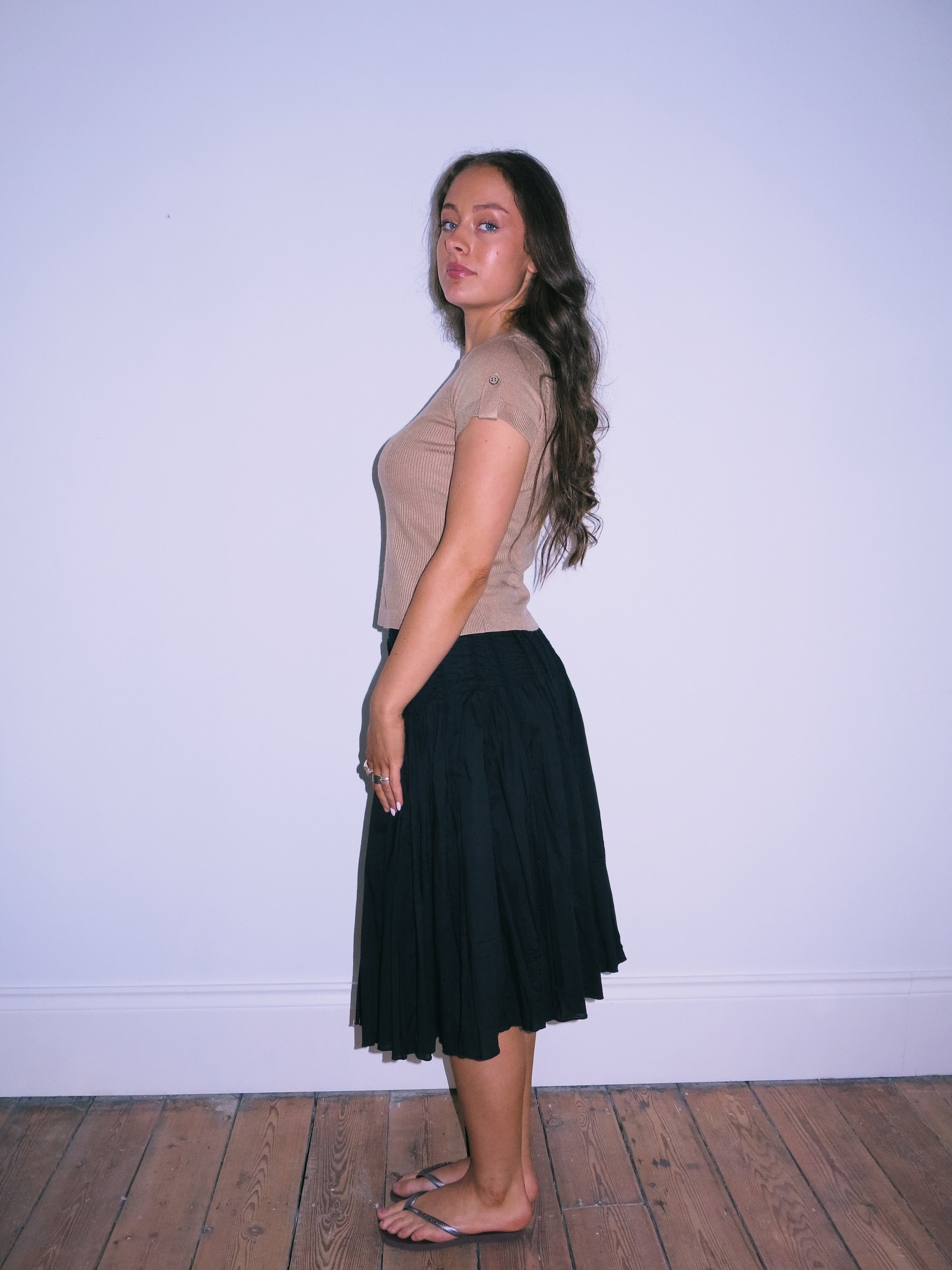 Side Rib Camel Top