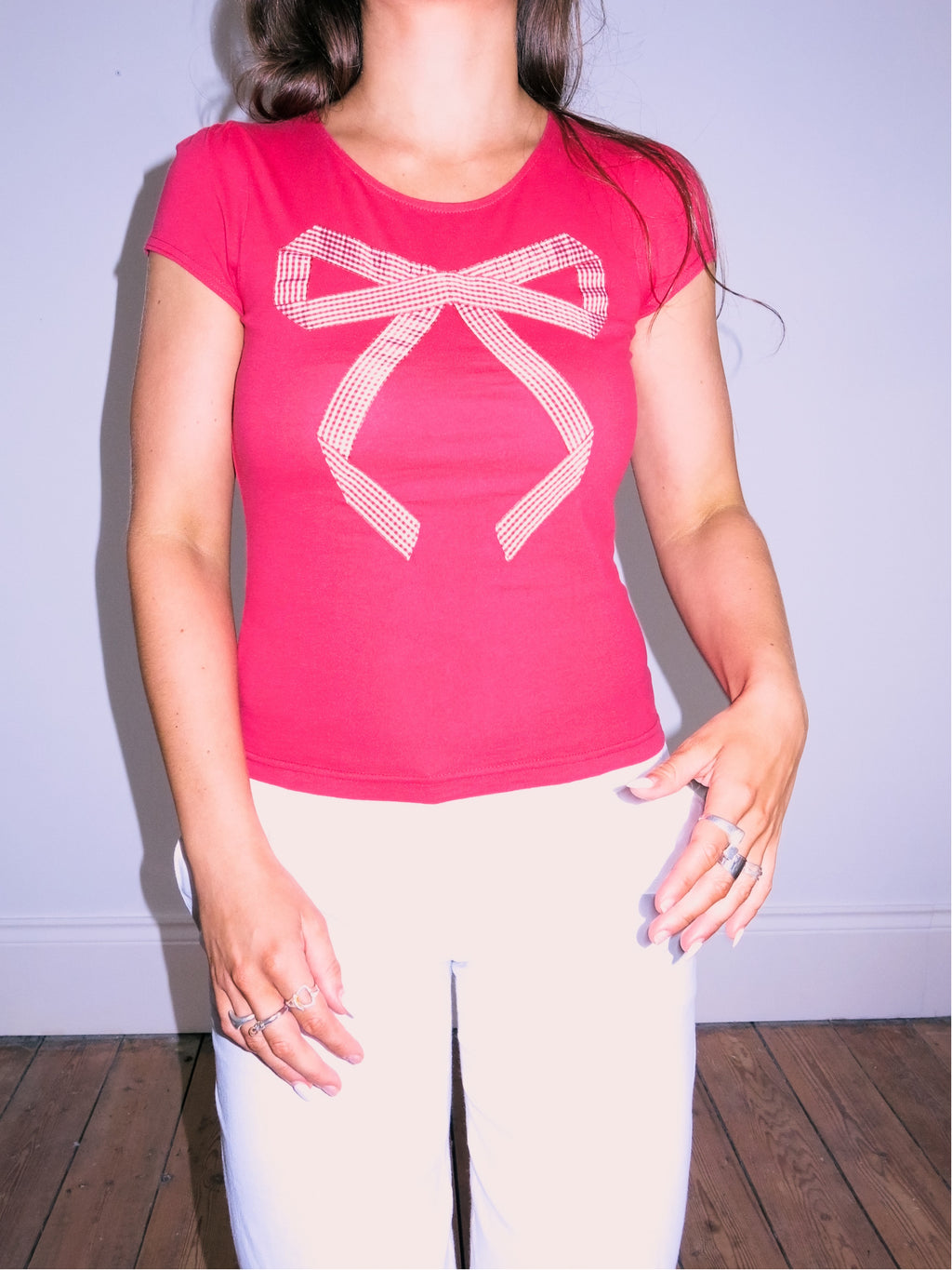 Red Gingam Bow T-Shirt
