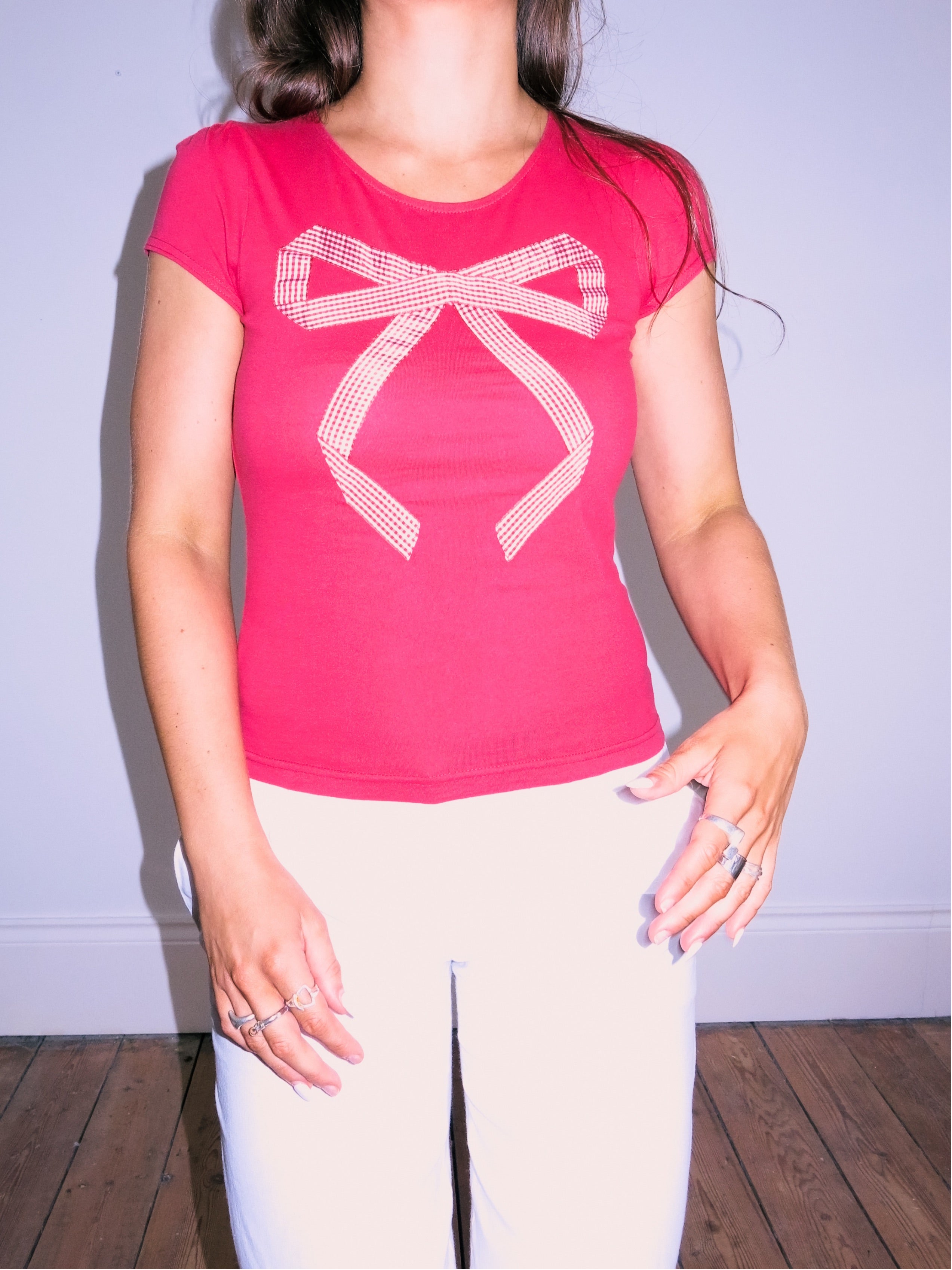 Red Gingam Bow T-Shirt